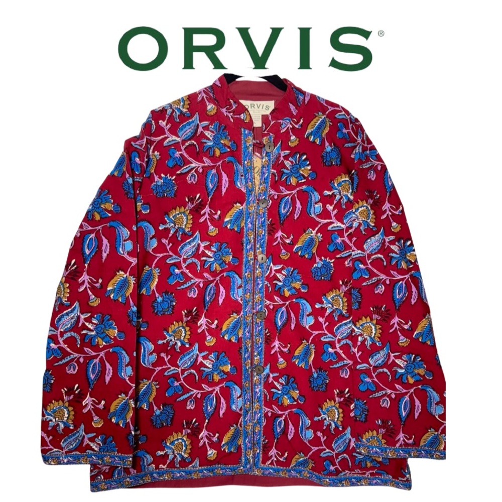 NWT Orvis 100% Cotton quilt like kimono style top sz L
